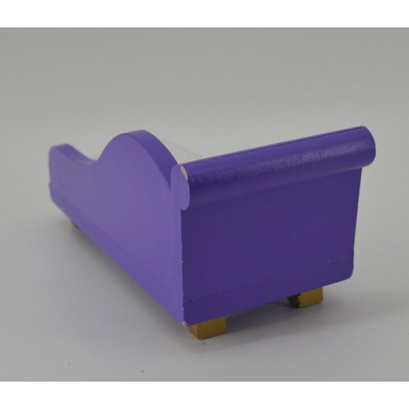 Doll furniture set of 2 Pieces Purple Chaise Gold and Bright Pink Doll House - Picture 8 of 16